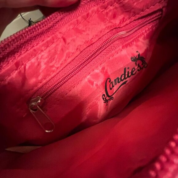 Y2K Candie's Multi Pink Rainbow Glitter Zipper and Heart Close Clutch NWT - Picture 3 of 3